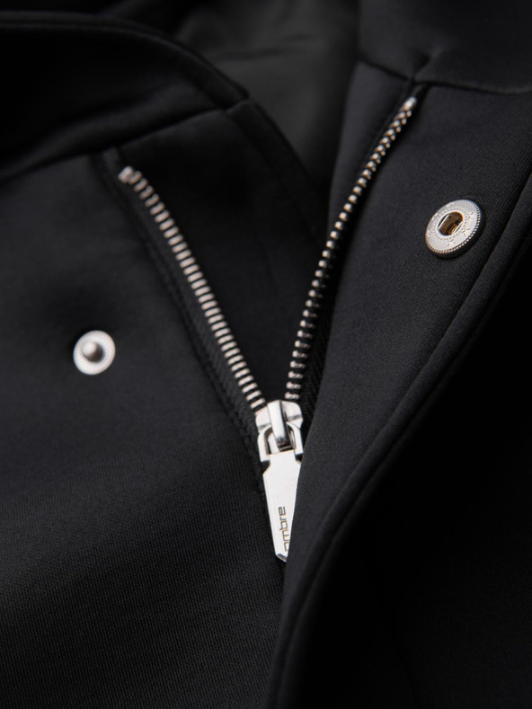 Ombre Clothing Férfi minimalista közepes hosszúságú kabát kapucnival - fekete V4 OM-COLC-0144 Ombre Clothing