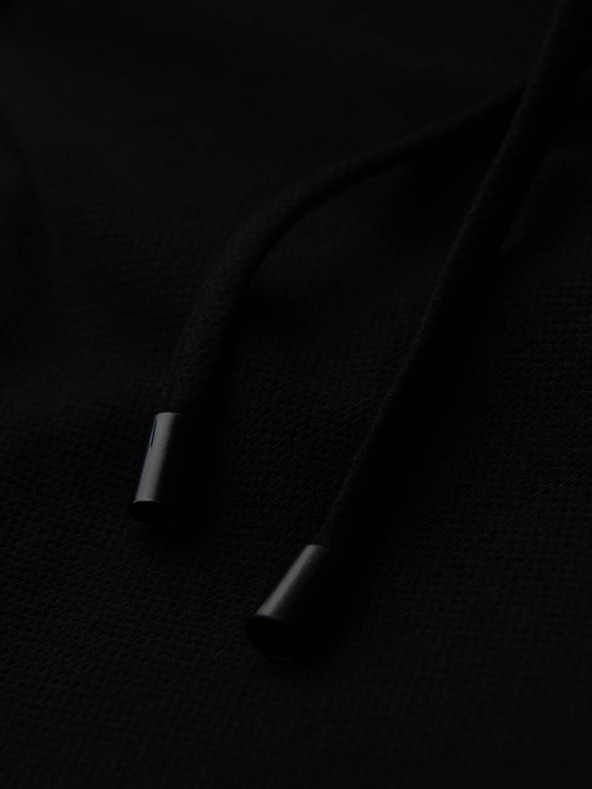 Ombre Clothing Férfi nadrág piké kötöttből állítható derekkal - fekete V2 OM-PACP-0283 Ombre Clothing