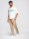 Ombre Clothing Férfi sportnadrág szegélyezéssel - barna V1 OM-PASK-0284 Ombre Clothing