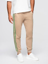 Ombre Clothing Férfi sportnadrág szegélyezéssel - barna V1 OM-PASK-0284 Ombre Clothing