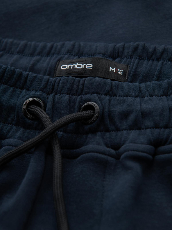 Ombre Clothing Férfi nadrág egyenes szárral és gumi részletekkel - sötét kék V2 OM-PASK-0281 Ombre Clothing