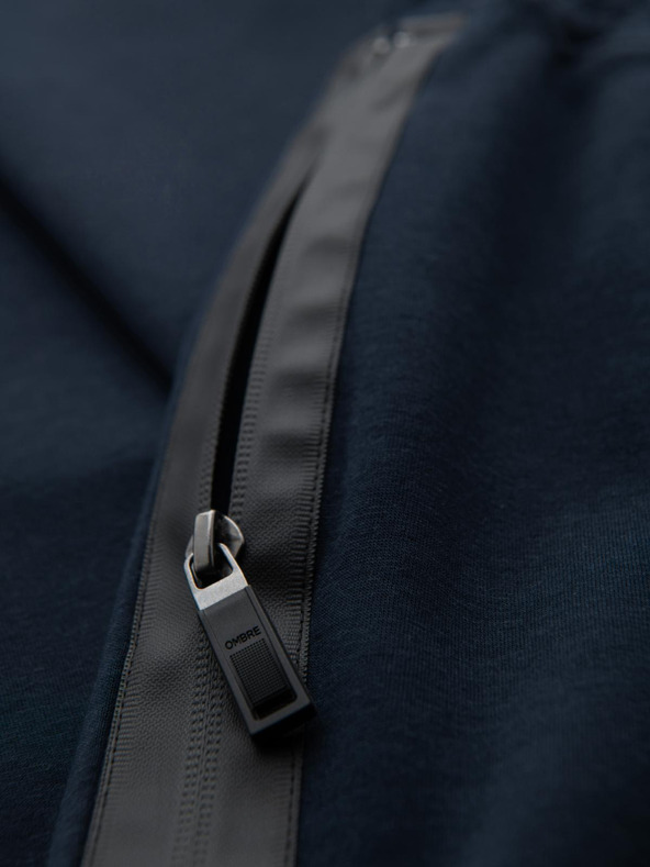 Ombre Clothing Férfi nadrág egyenes szárral és gumi részletekkel - sötét kék V2 OM-PASK-0281 Ombre Clothing