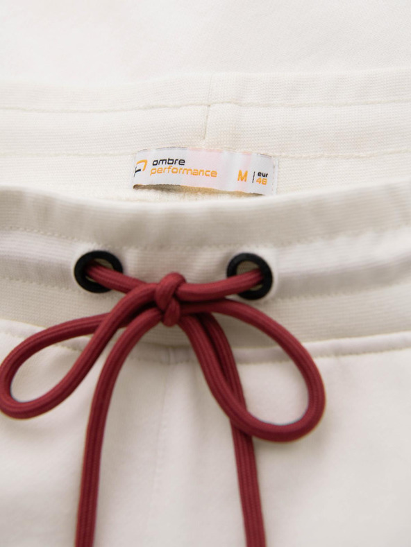 Ombre Clothing Férfi sportnadrág szegélyezéssel - krém V2 OM-PASK-0284 Ombre Clothing