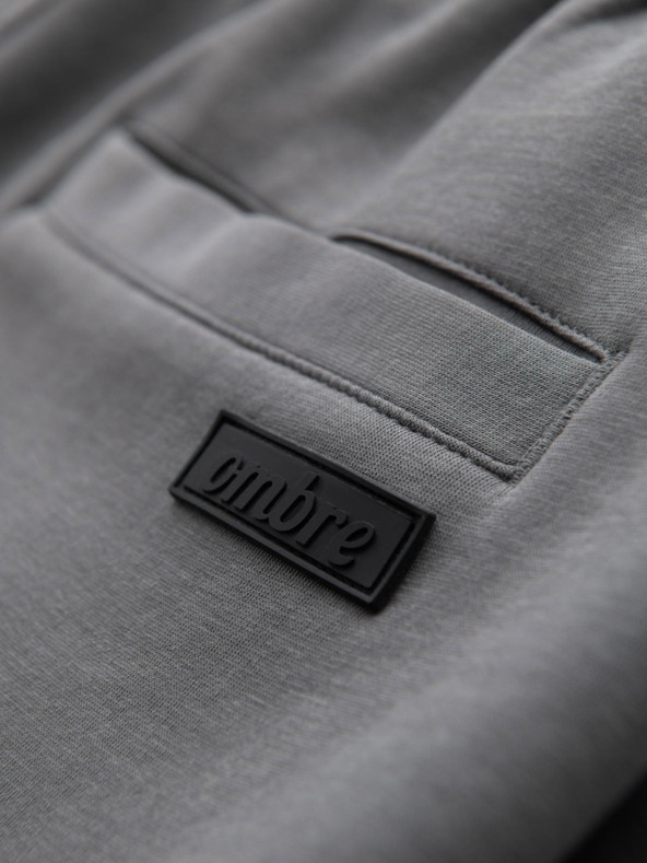 Ombre Clothing Férfi nadrág egyenes szárral és gumi részletekkel - szürke V3 OM-PASK-0281 Ombre Clothing