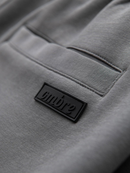 Ombre Clothing Férfi nadrág egyenes szárral és gumi részletekkel - szürke V3 OM-PASK-0281 Ombre Clothing