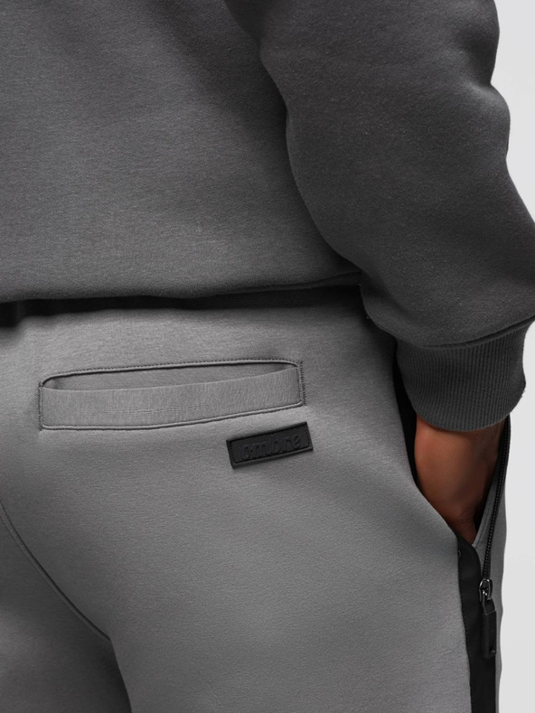 Ombre Clothing Férfi nadrág egyenes szárral és gumi részletekkel - szürke V3 OM-PASK-0281 Ombre Clothing