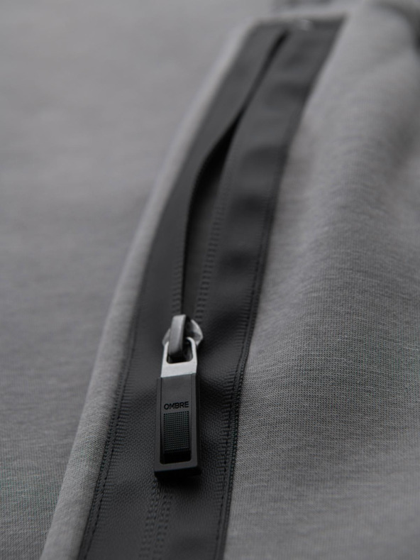 Ombre Clothing Férfi nadrág egyenes szárral és gumi részletekkel - szürke V3 OM-PASK-0281 Ombre Clothing