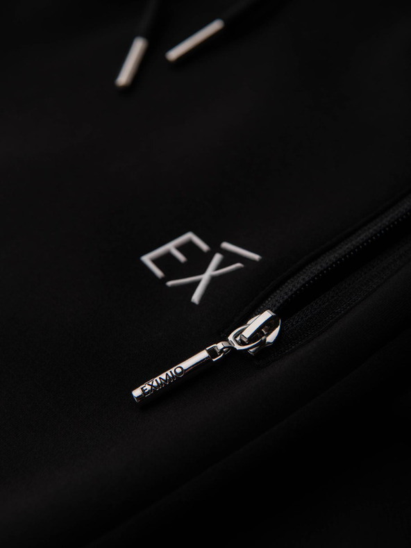 Ombre Clothing Férfi nadrág bordázott szárral és gumi nyomattal - fekete V1 OM-PASK-0223 Ombre Clothing