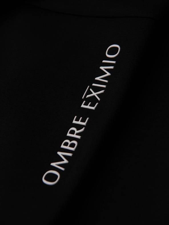 Ombre Clothing Férfi nadrág bordázott szárral és gumi nyomattal - fekete V1 OM-PASK-0223 Ombre Clothing