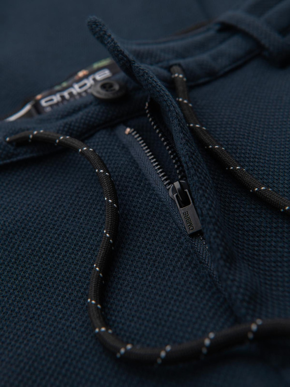 Ombre Clothing Férfi kötött nadrág rugalmas derekkal - sötét kék V3 OM-PACP-0116 Ombre Clothing