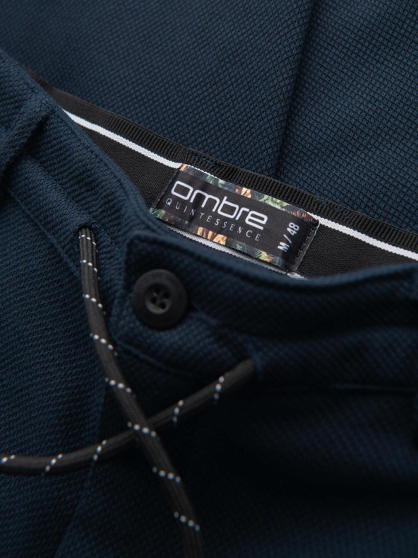 Ombre Clothing Férfi kötött nadrág rugalmas derekkal - sötét kék V3 OM-PACP-0116 Ombre Clothing