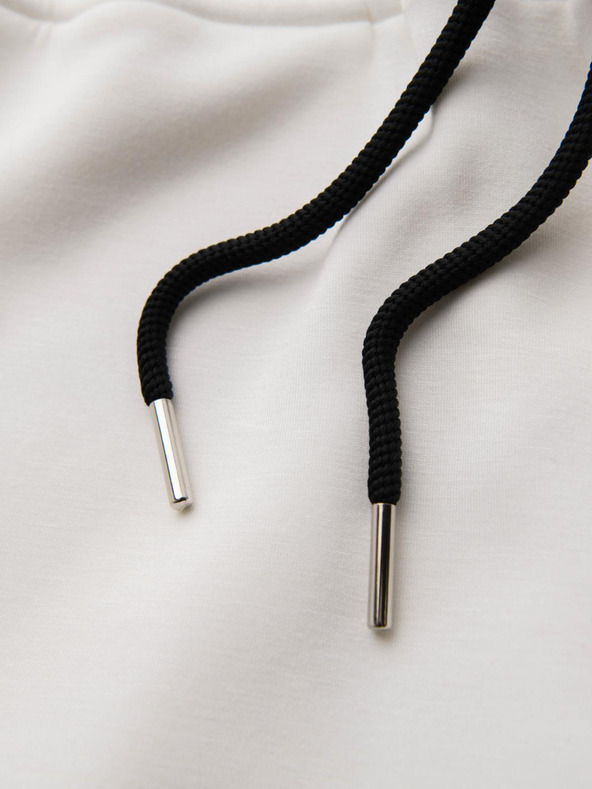 Ombre Clothing Férfi nadrág bordázott szárral és gumi nyomattal - fehér V2 OM-PASK-0223 Ombre Clothing