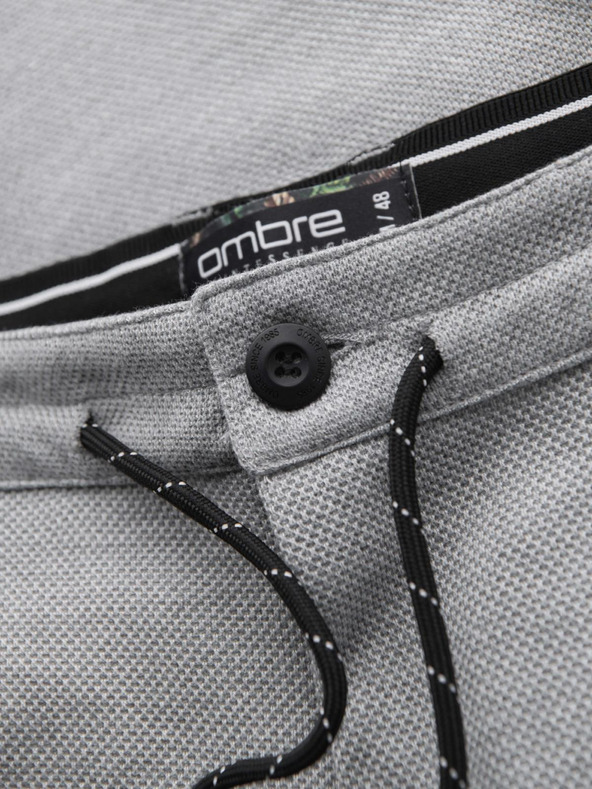 Ombre Clothing Férfi kötött nadrág rugalmas derekkal - világos szürke V1 OM-PACP-0116 Ombre Clothing