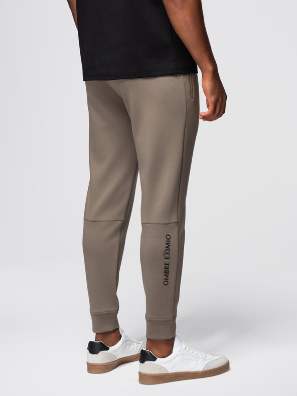 Ombre Clothing Férfi nadrág bordázott szárral és gumi nyomattal - hamu V3 OM-PASK-0223 Ombre Clothing
