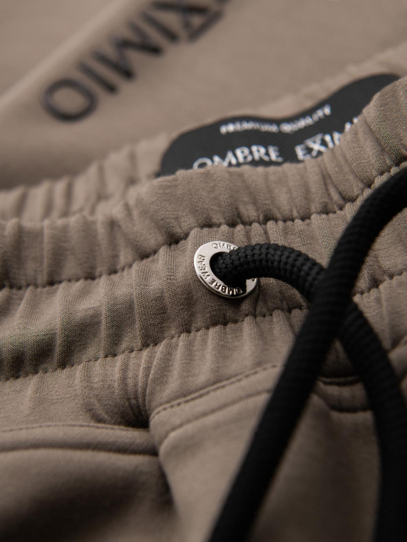 Ombre Clothing Férfi nadrág bordázott szárral és gumi nyomattal - hamu V3 OM-PASK-0223 Ombre Clothing