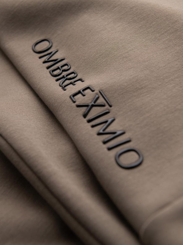 Ombre Clothing Férfi nadrág bordázott szárral és gumi nyomattal - hamu V3 OM-PASK-0223 Ombre Clothing