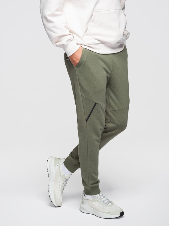 Ombre Clothing Férfi jogger nadrág - oliva V4 OM-PASK-0280 Ombre Clothing