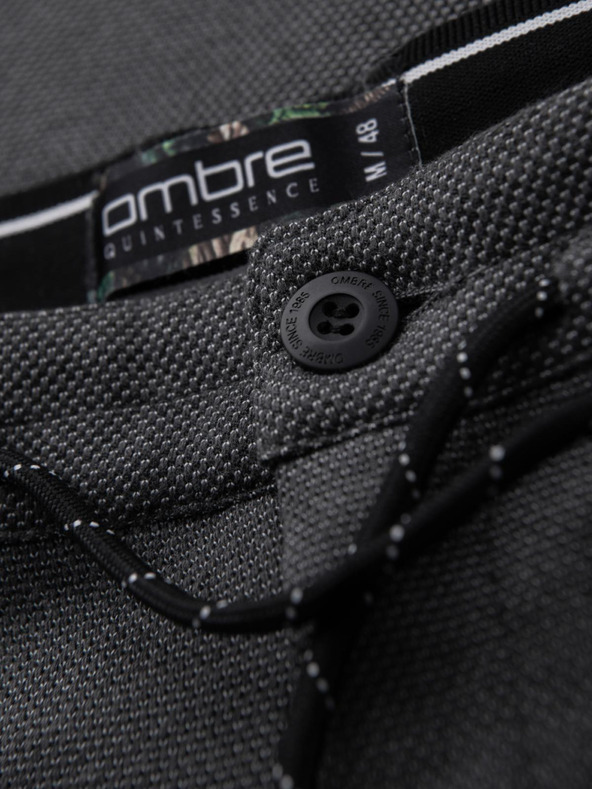 Ombre Clothing Férfi kötött nadrág rugalmas derekkal - sötét szürke V2 OM-PACP-0116 Ombre Clothing