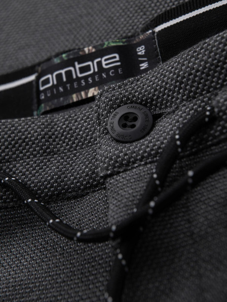 Ombre Clothing Férfi kötött nadrág rugalmas derekkal - sötét szürke V2 OM-PACP-0116 Ombre Clothing
