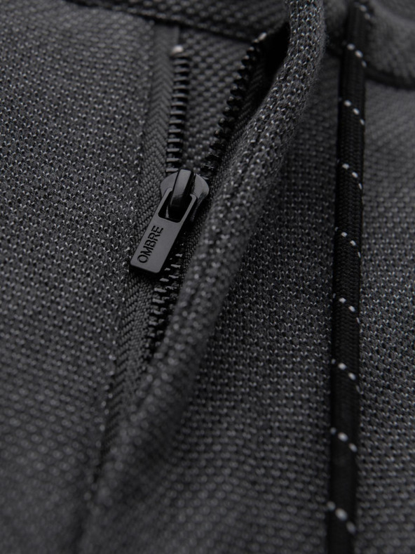 Ombre Clothing Férfi kötött nadrág rugalmas derekkal - sötét szürke V2 OM-PACP-0116 Ombre Clothing