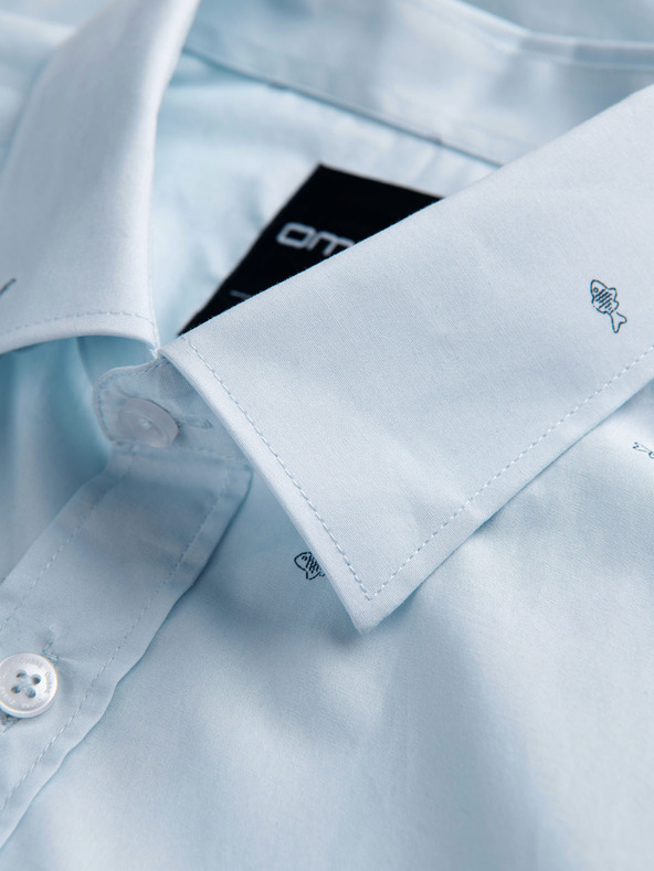 Ombre Clothing Férfi klasszikus pamut ing SLIM FIT mikro mintával - fehér V1 K696 Ombre Clothing