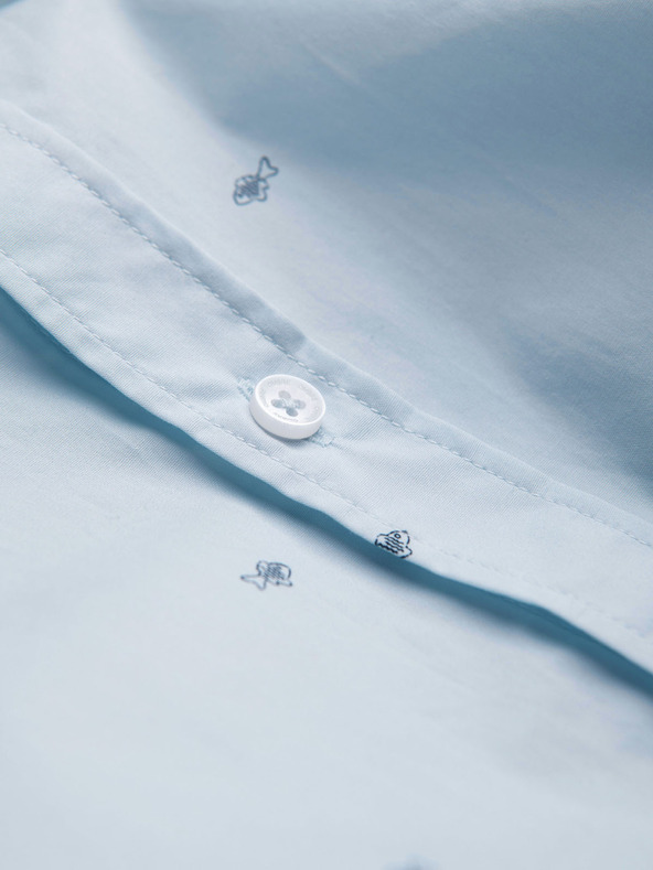 Ombre Clothing Férfi klasszikus pamut ing SLIM FIT mikro mintával - fehér V1 K696 Ombre Clothing