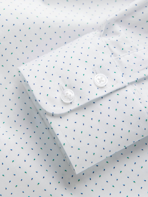 Ombre Clothing Férfi pamut ing REGULAR FIT finom mintával - fehér V1 K698 Ombre Clothing