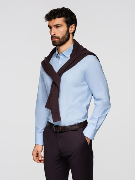 Ombre Clothing Férfi klasszikus pamut ing REGULAR - kék V1 K699 Ombre Clothing