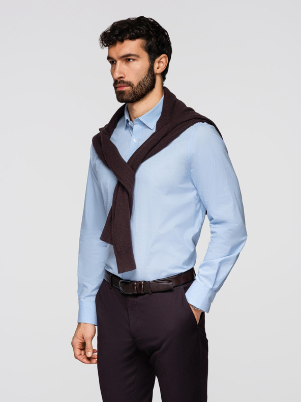 Ombre Clothing Férfi klasszikus pamut ing REGULAR - kék V1 K699 Ombre Clothing