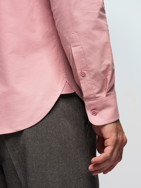 Ombre Clothing Férfi pamut ing REGULAR FIT zsebvel - rózsaszín V3 K700 Ombre Clothing