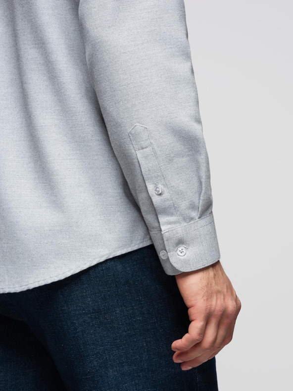 Ombre Clothing Férfi ing klasszikus regular fit szabással - szürke melange V2 K694 Ombre Clothing