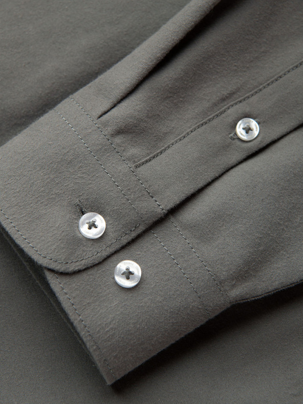 Ombre Clothing Férfi ing klasszikus regular fit szabásban - khaki V4 K694 Ombre Clothing