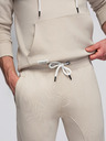 Ombre Clothing Férfi pamut fleece szett kenguru pulóver + jogger nadrág - világosbézs V1 Z121 Ombre Clothing