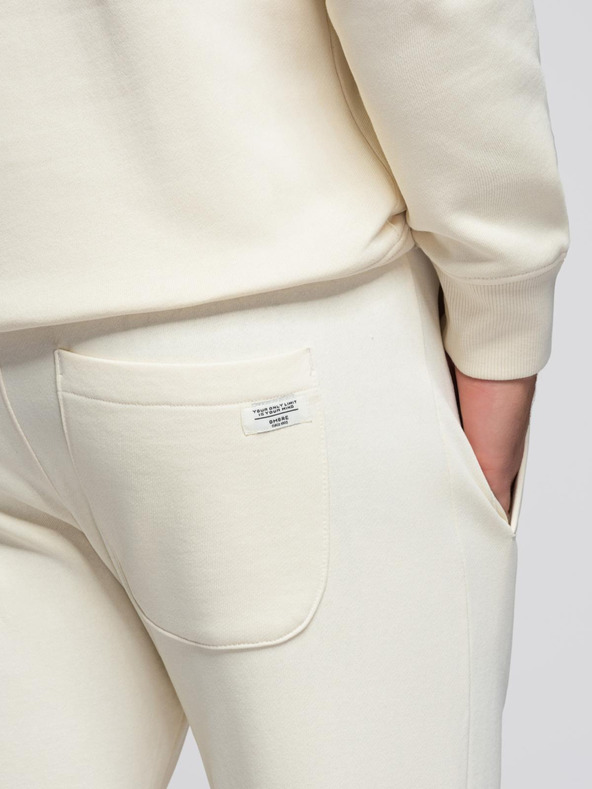 Ombre Clothing Férfi melegítő szett kerek nyakú pulóver + regular fit nadrág - krém V11 Z122 Ombre Clothing