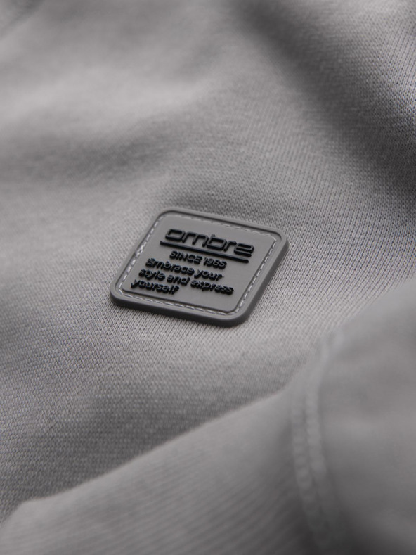 Ombre Clothing Férfi klasszikus pulóver kerek nyakkivágással - szürke V4 OM-SSNZ-0243 Ombre Clothing