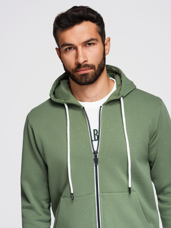 Ombre Clothing Férfi fleece szett kapucnis pulóver + jogger nadrág - világoszöld V3 Z119 Ombre Clothing