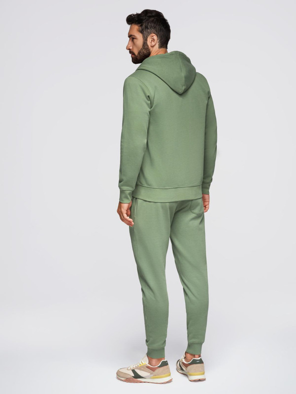 Ombre Clothing Férfi fleece szett kapucnis pulóver + jogger nadrág - világoszöld V3 Z119 Ombre Clothing