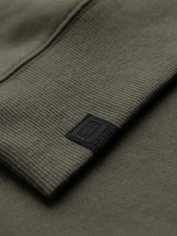 Ombre Clothing Férfi pulóver kontrasztos szegéllyel és raglan ujjakkal - oliva V1 OM-SSNZ-0200 Ombre Clothing