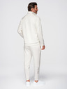 Ombre Clothing Férfi fleece szett gallérral ellátott pulóver + jogger nadrág - ecru V2 Z117 Ombre Clothing