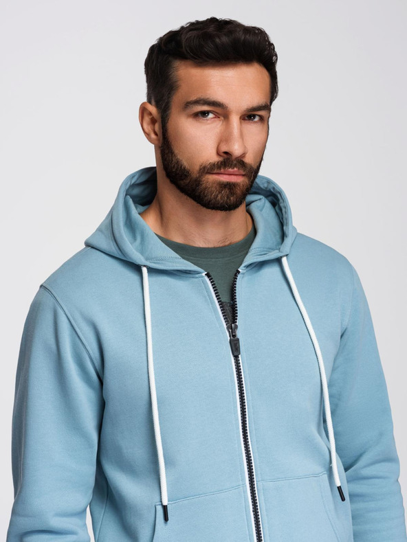 Ombre Clothing Férfi fleece szett kapucnis pulóver + jogger nadrág - világoskék V7 Z119 Ombre Clothing