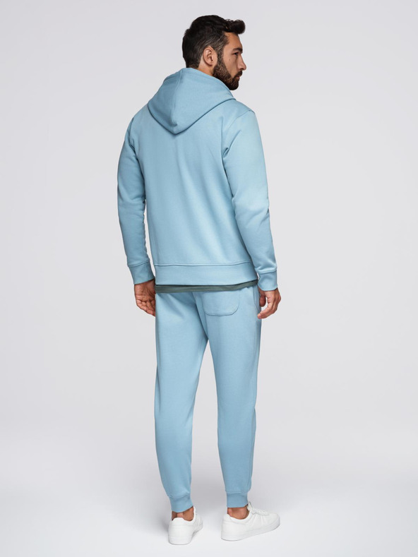 Ombre Clothing Férfi fleece szett kapucnis pulóver + jogger nadrág - világoskék V7 Z119 Ombre Clothing
