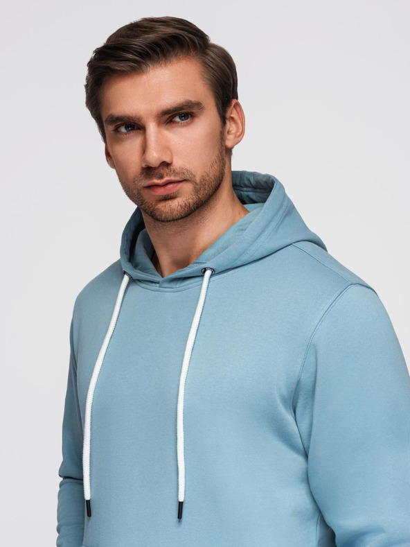 Ombre Clothing Férfi pamut fleece szett pulóver + jogger nadrág - kék V7 Z121 Ombre Clothing