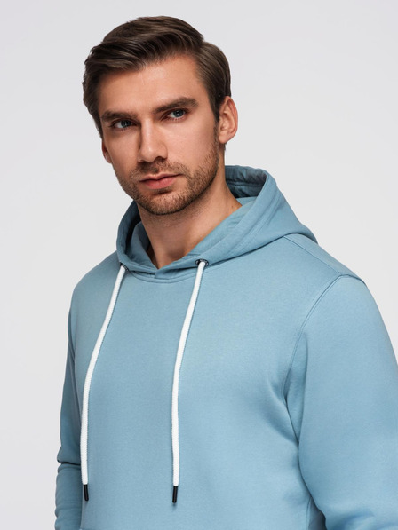 Ombre Clothing Férfi pamut fleece szett pulóver + jogger nadrág - kék V7 Z121 Ombre Clothing