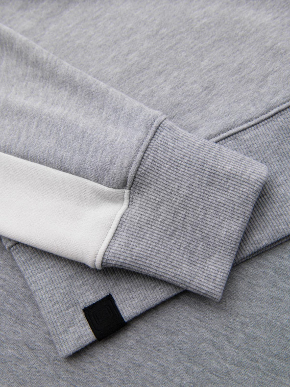 Ombre Clothing Férfi pulóver kontrasztos szegéllyel és raglan ujjakkal - szürke melír V2 OM-SSNZ-0200 Ombre Clothing