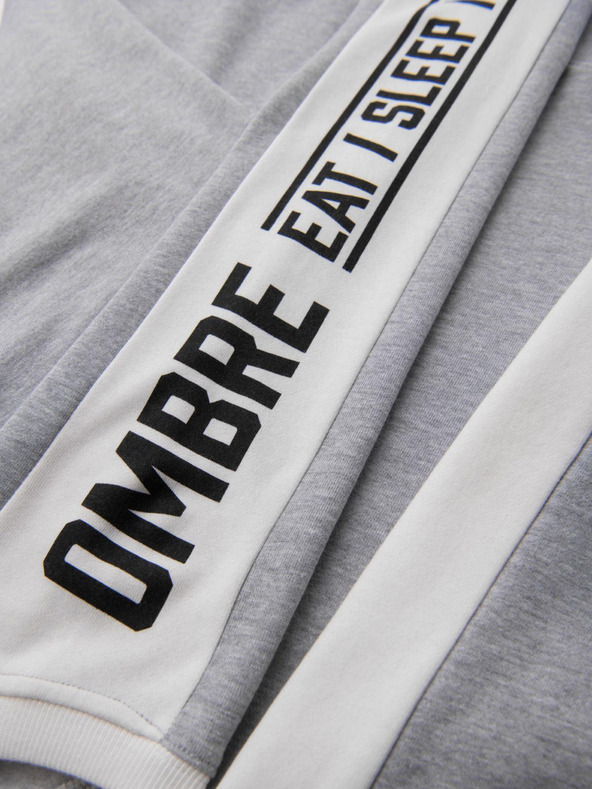 Ombre Clothing Férfi pulóver kontrasztos szegéllyel és raglan ujjakkal - szürke melír V2 OM-SSNZ-0200 Ombre Clothing