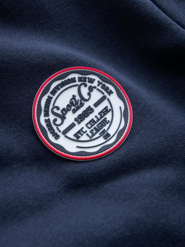 Ombre Clothing Férfi pulóver kerek nyakkivágással és felvarrással - sötétkék V2 B1713 Ombre Clothing