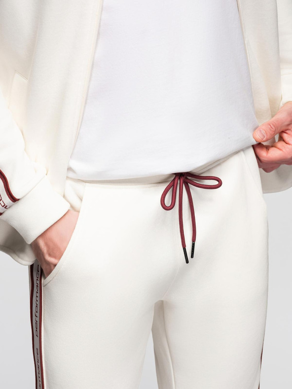 Ombre Clothing Férfi fleece szett nyújtható pulóver + jogger nadrág - fehér V2 Z113 Ombre Clothing