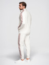 Ombre Clothing Férfi fleece szett nyújtható pulóver + jogger nadrág - fehér V2 Z113 Ombre Clothing