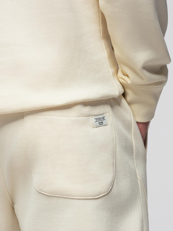 Ombre Clothing Férfi pamut melegítő szett kenguru zseb + jogger nadrág - krém V11 Z121 Ombre Clothing