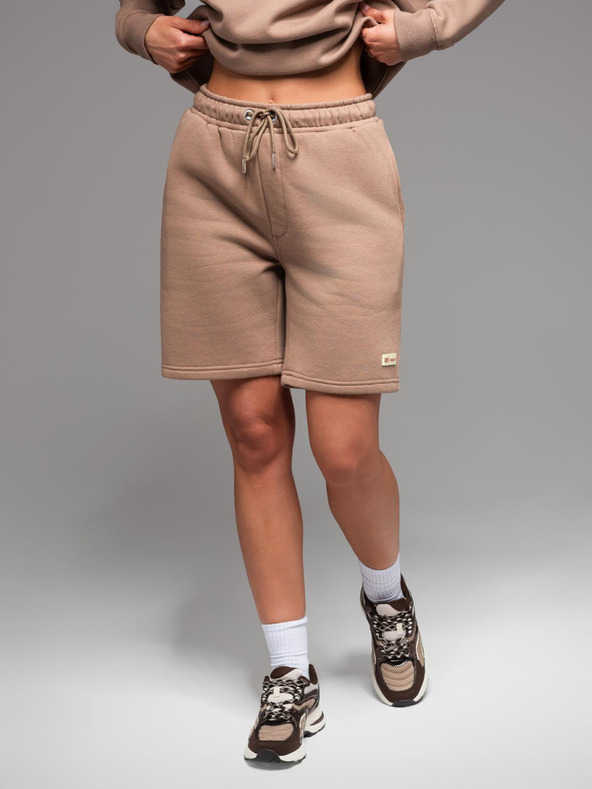 Ombre Clothing UNISEX melegítő szett pulóver + rövidnadrág - barna V16 Z108 Ombre Clothing